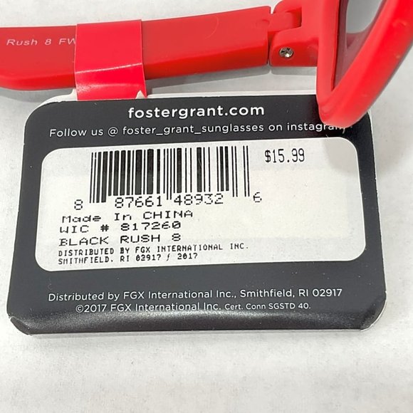2/$15 Foster Grant Sunglasses Max Block Red and Black - Picture 5 of 5